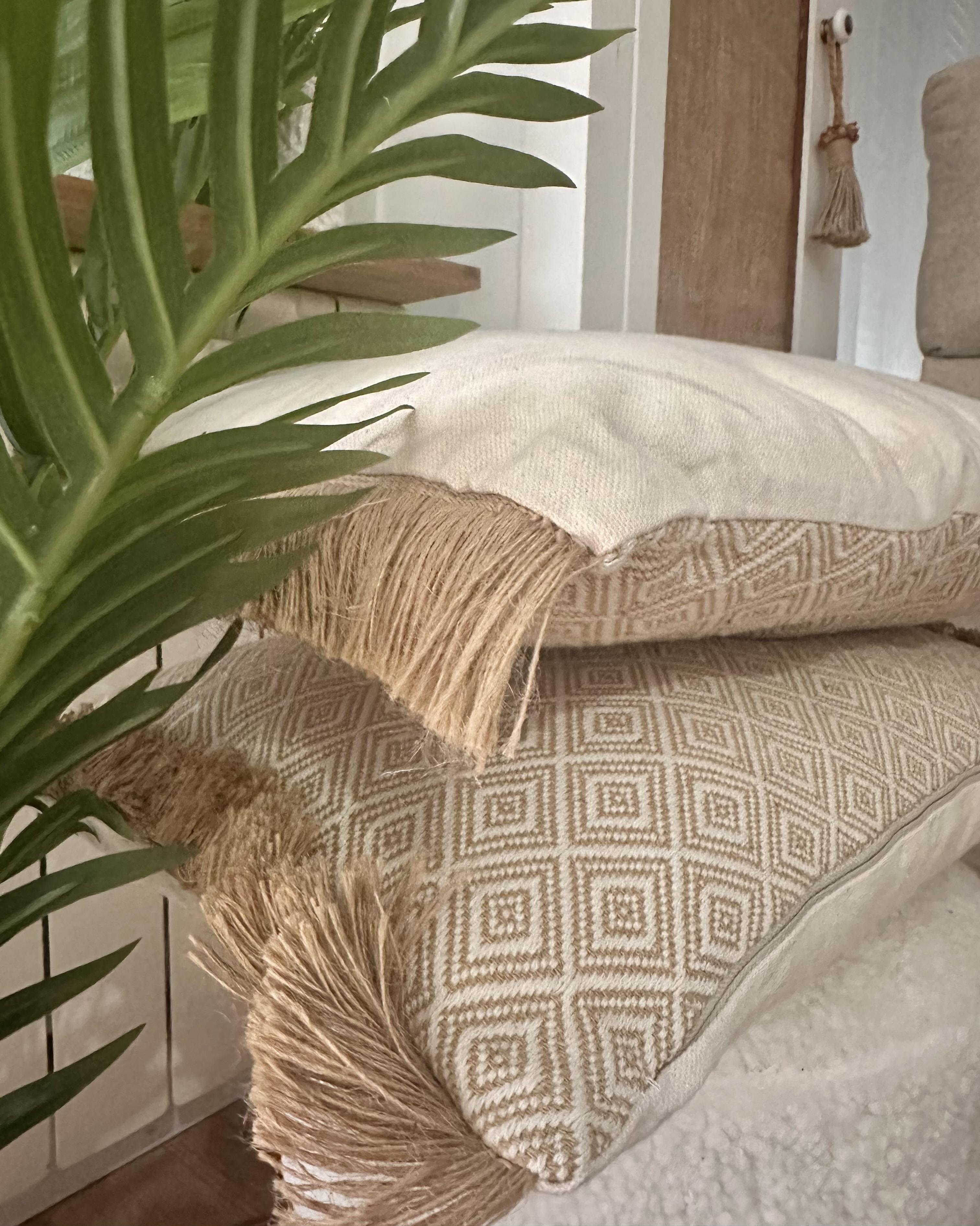 Set van 2 sierkussens BOATH 30 x 50 cm Beige effen