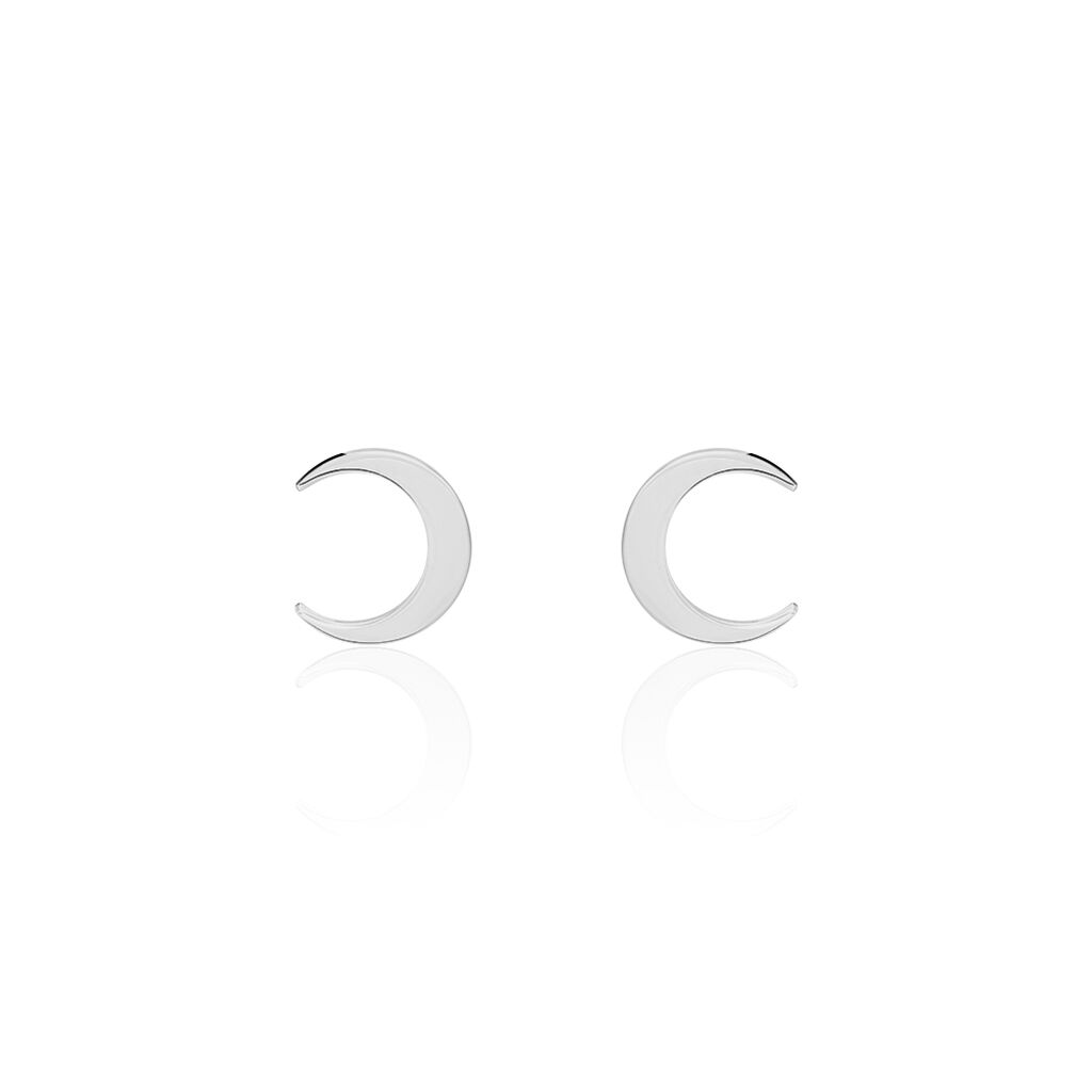 Boucles D'oreilles Puces Astre Argent Blanc