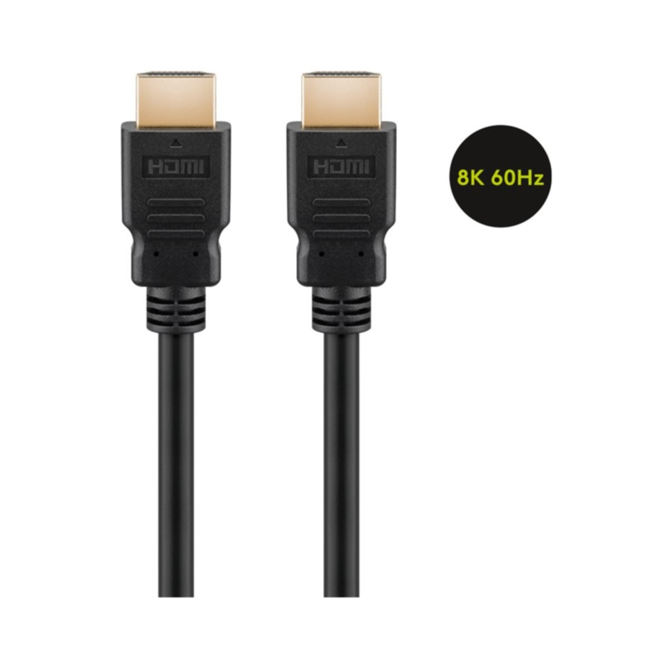 (7.5m) Ultra Highspeed 3D / 8K FullHD HDMI 2.1 Kabel mit Ethernet Audio/Video Verbindungskabel (64985) - Schwarz