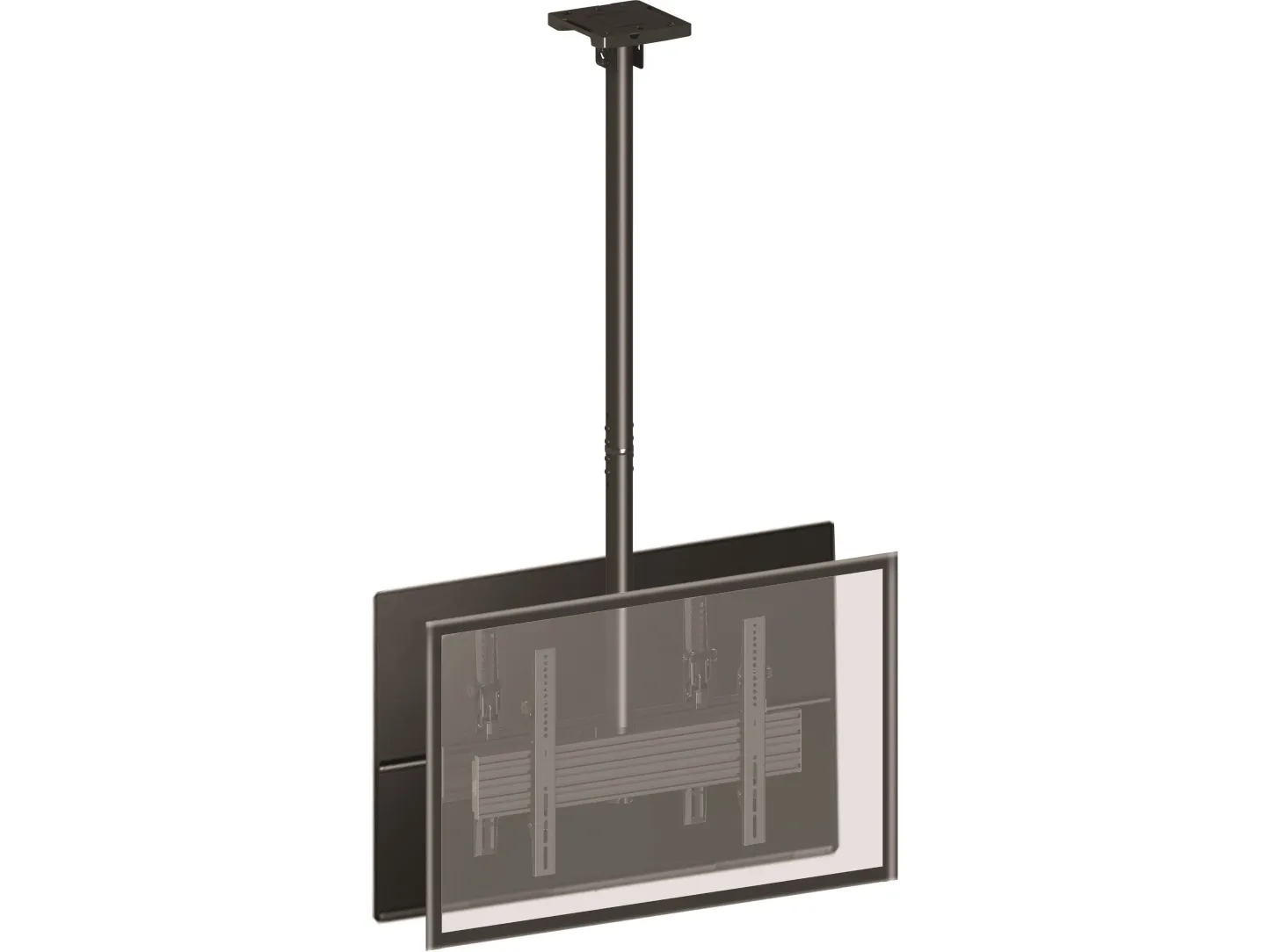 Multibrackets M Ceiling Mount Pro MBC1UX2 - Monteringssæt (loftsplade, loftspladeafdækning, 4 vippearme, 2 pæleklemmer, 2 skinner, 2 forlængerrør (80 cm)) - for 2 LCD displays - aluminium, stål - sort - skærmstørrelse: 40