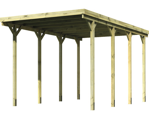 Enkele carport Karibu Caravan 394 x 712 cm drukgeïmpregneerd
