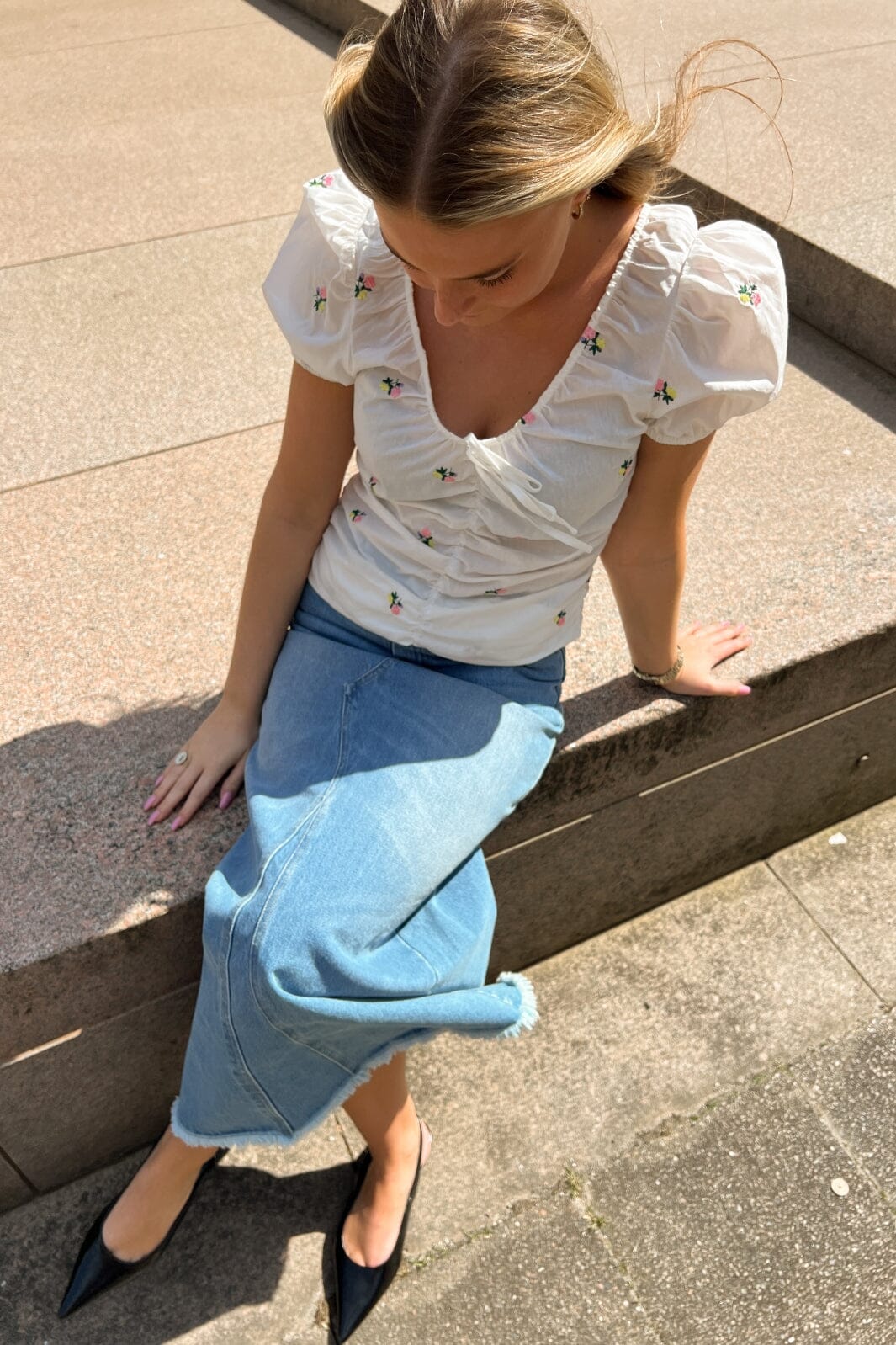 Noella Rory Denim Skirt light blue washed