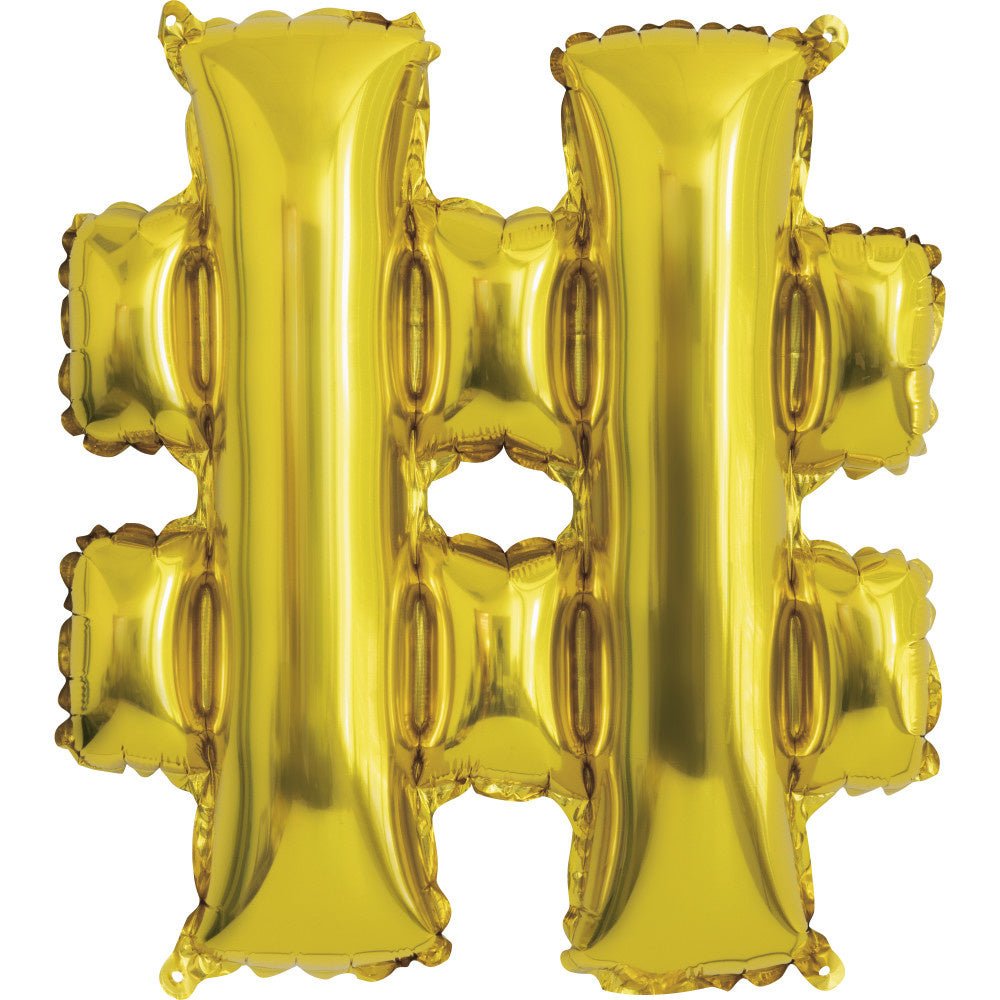 Folie Ballon Hashtag Goud Leeg 15,2cm