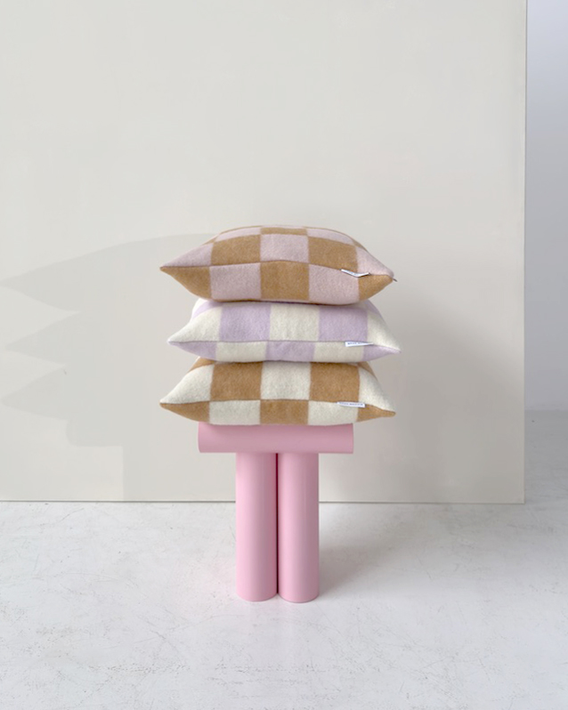 Kussenhoes Checkerboard 50x50 cm lilac/white