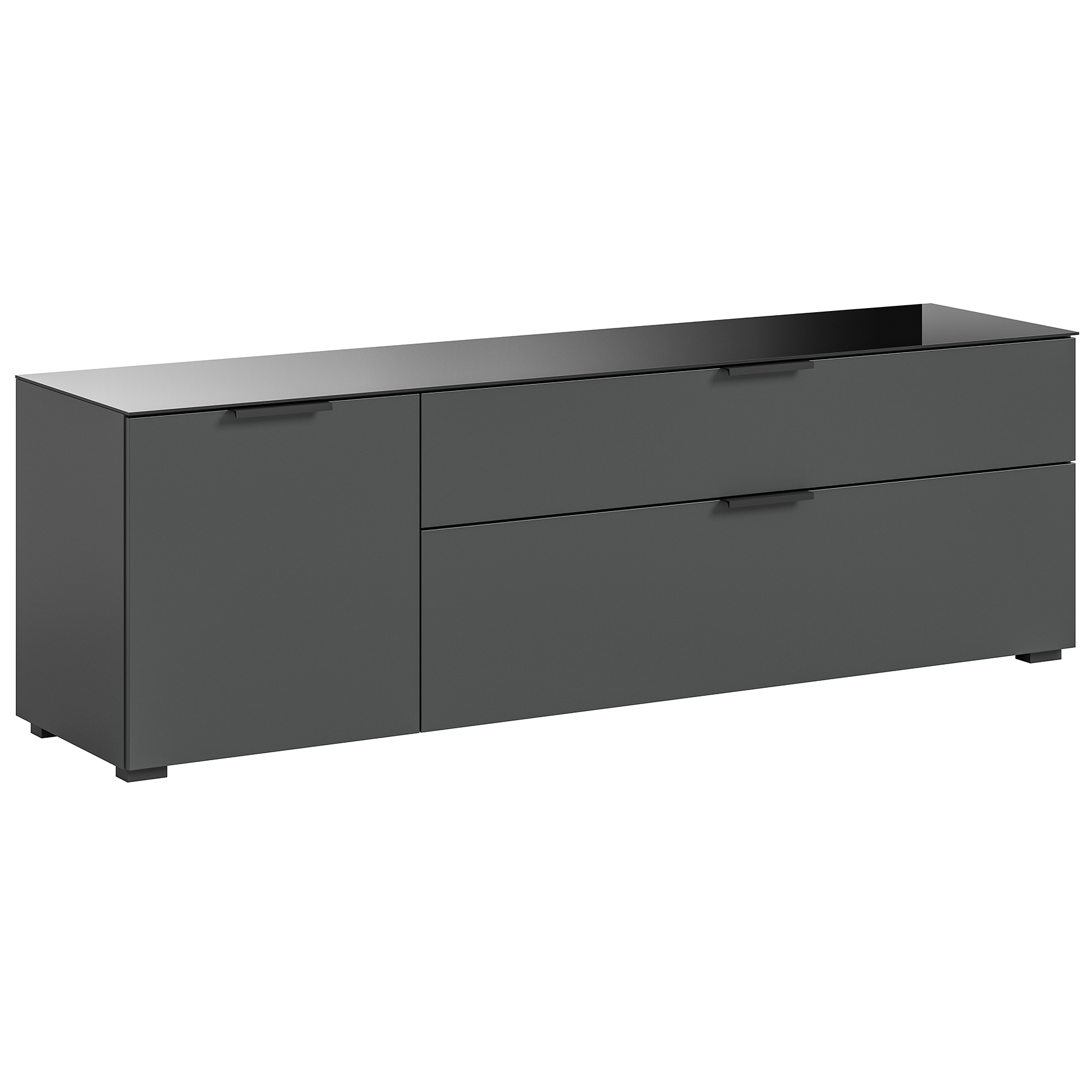 Sideboard RAY - anthrazit - Glasplatte - 160 cm