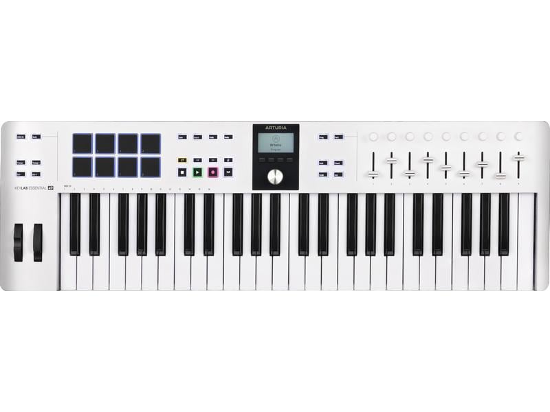 Arturia Keyboard Controller KeyLab Essential 49 – MK3 Standalone Keyboard-Controller mit hochwertiger Tastaturqualität und Software-Bundle