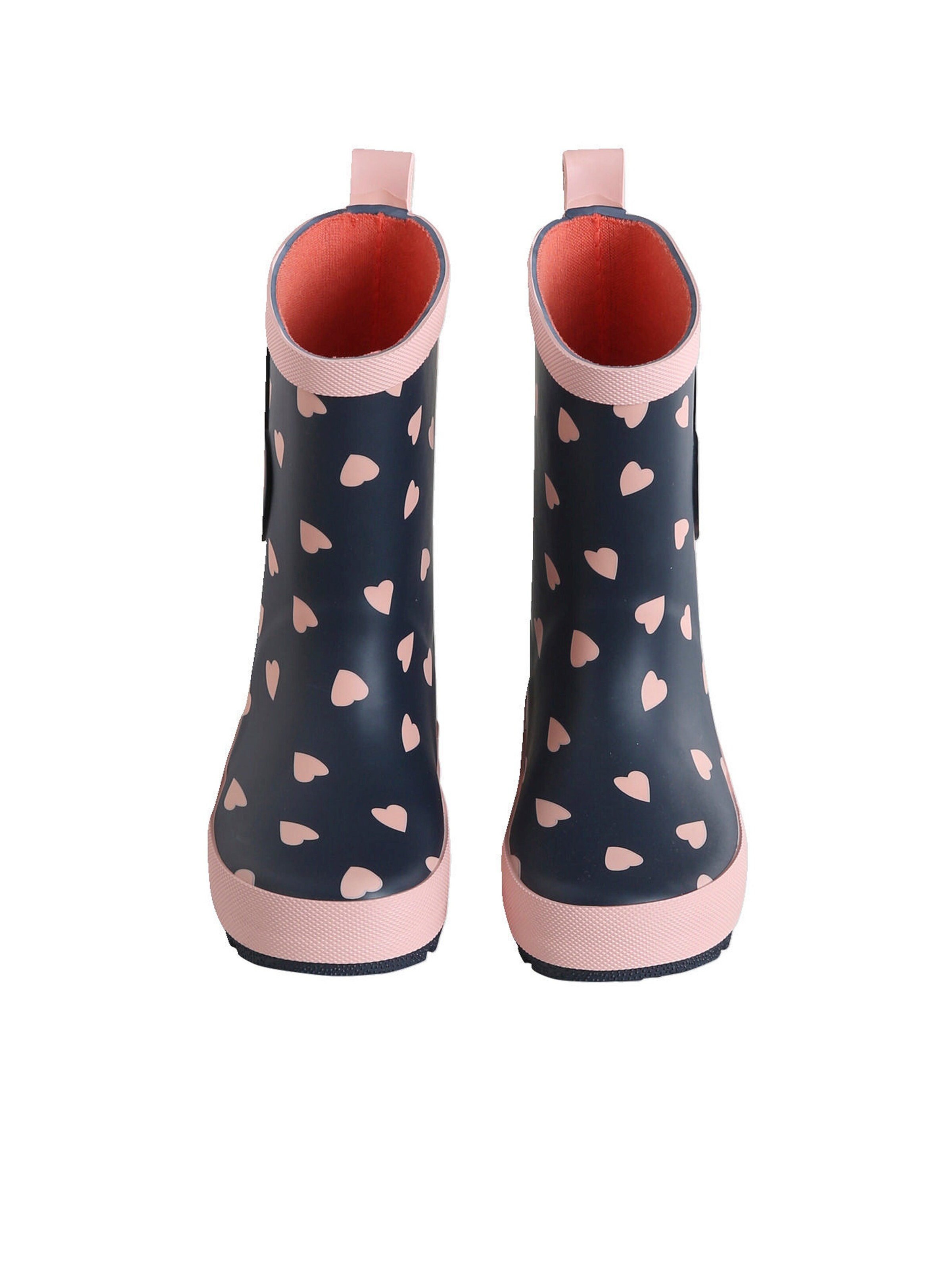 Vertbaudet Kinder Gummistiefel mit Herzen blau bedruckt