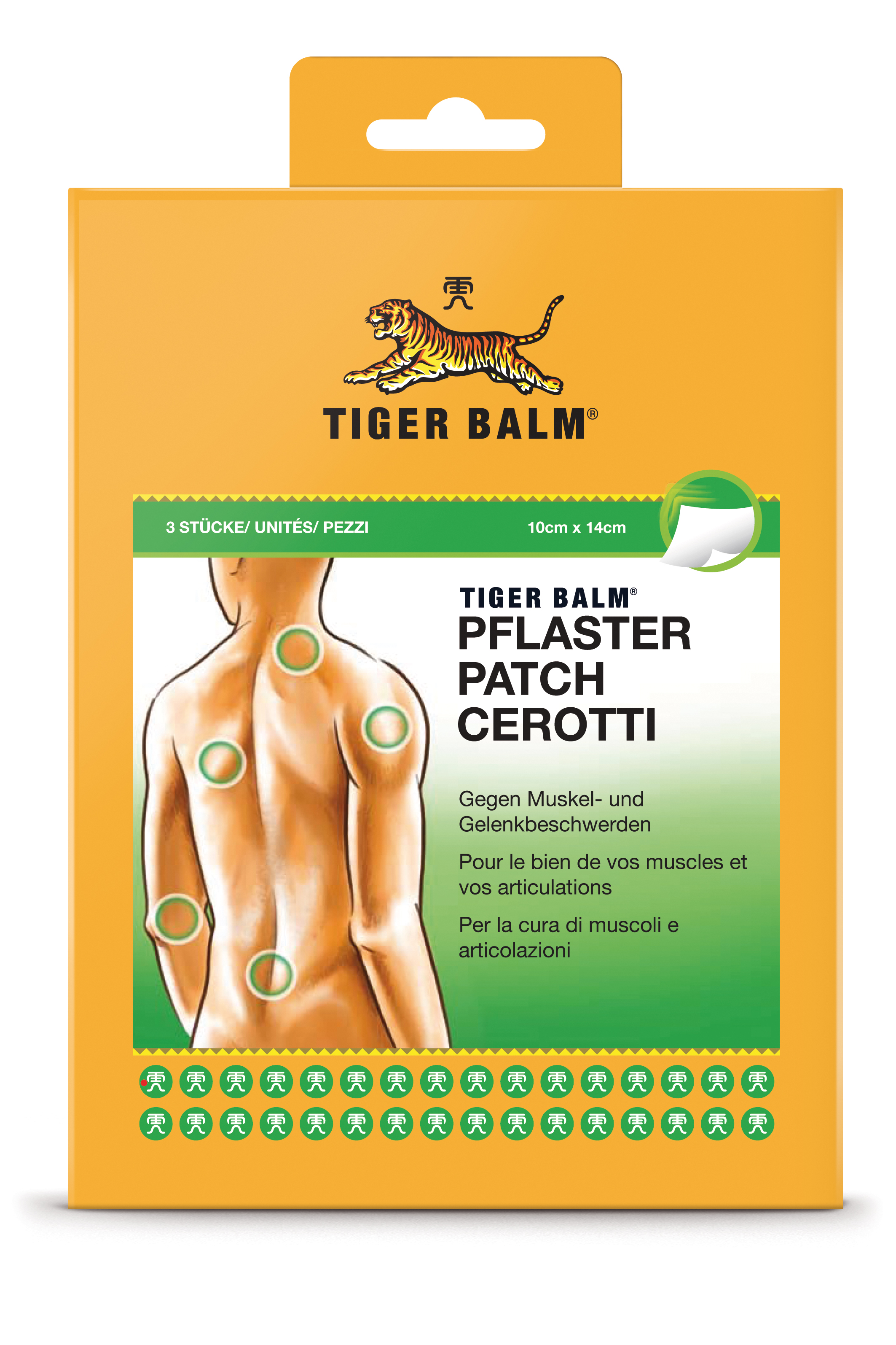 TIGER BALM Medizinal<br>3 Stück, Kutanes Pflaster, 10x14cm