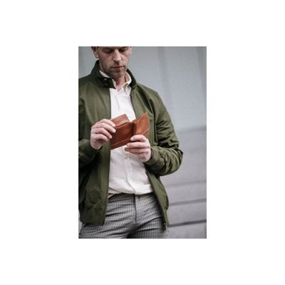 Maverick Rough Gear - Portefeuille - RFID, with 2 banknote pockets - cuir de buffle pleine fleur à tannage végétal - cognac