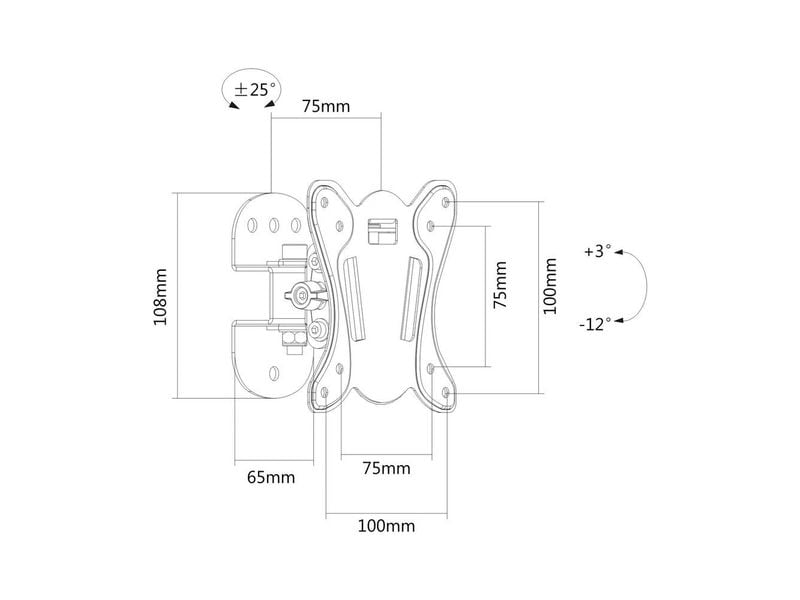PureMounts Wandhalterung PM-FM10-100 Schwarz Neig- und schwenkbarer TV-Halter