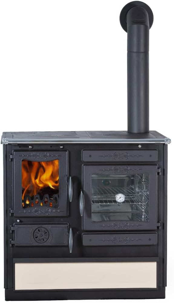 GlobeFire Küchenofen Alhena Créme Anschluss rechts | 7 kW