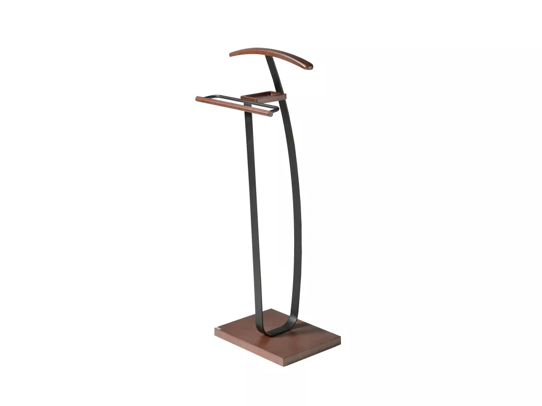 Valet de nuit - H115cm x L48cm x P30cm - hêtre massif noyer/gris graphite - City