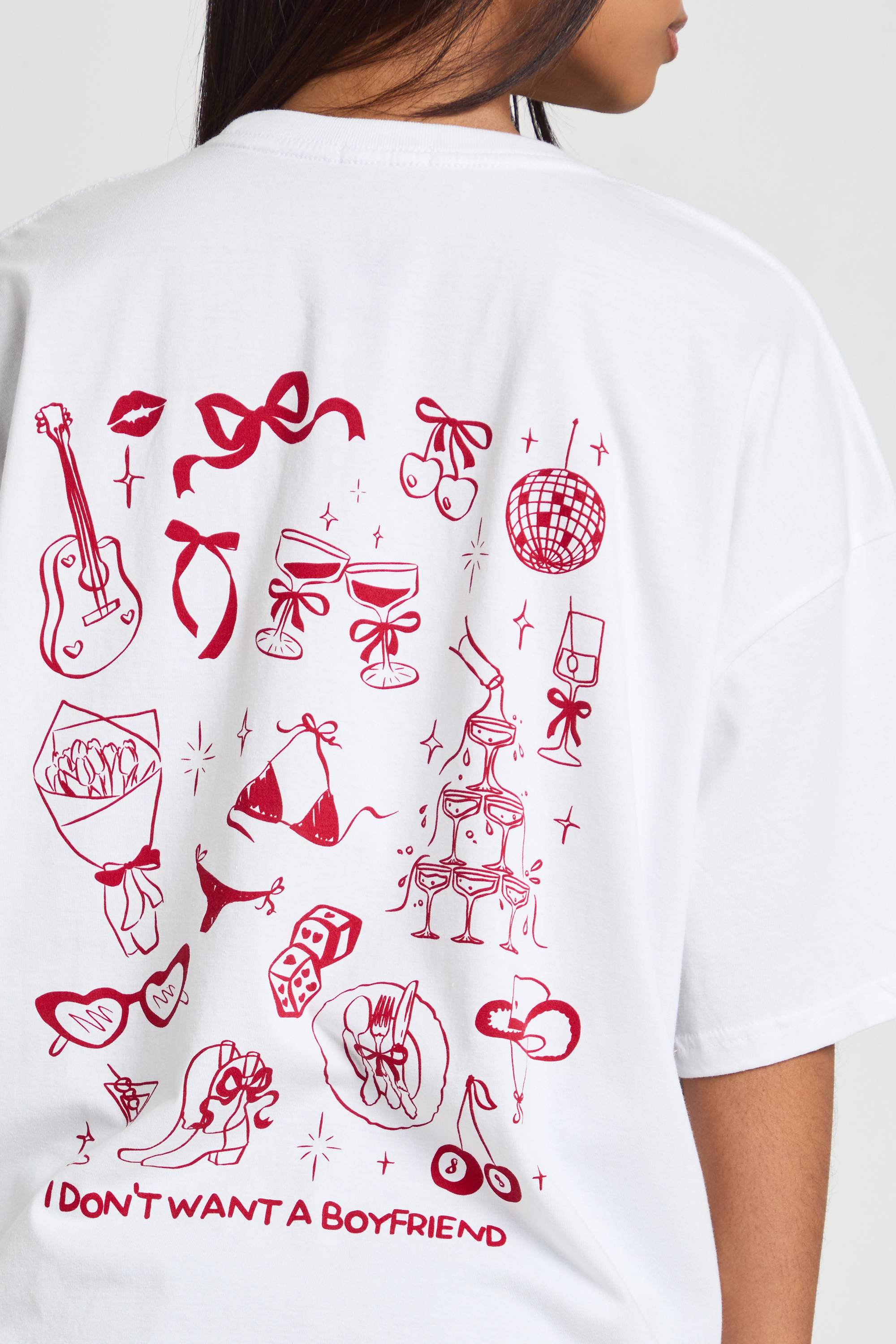 boohoo T-shirt Imprimé Au Dos Avec Message Girly 