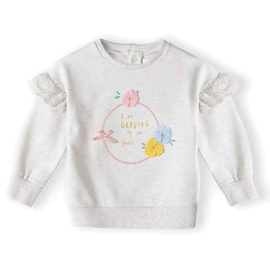 MINOTI Sweatshirt und Leggings Set Beige MeliertHellrosa