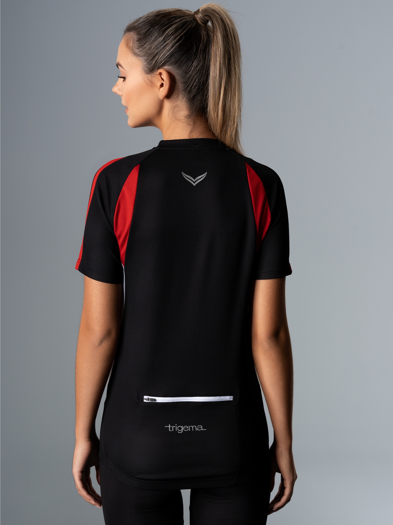 Fahrradtrikot aus atmungsaktivem COOLMAX®-Material Schwarz