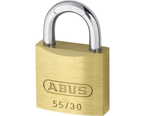 Abus 55/30 messing hangslot, gelijksluitend