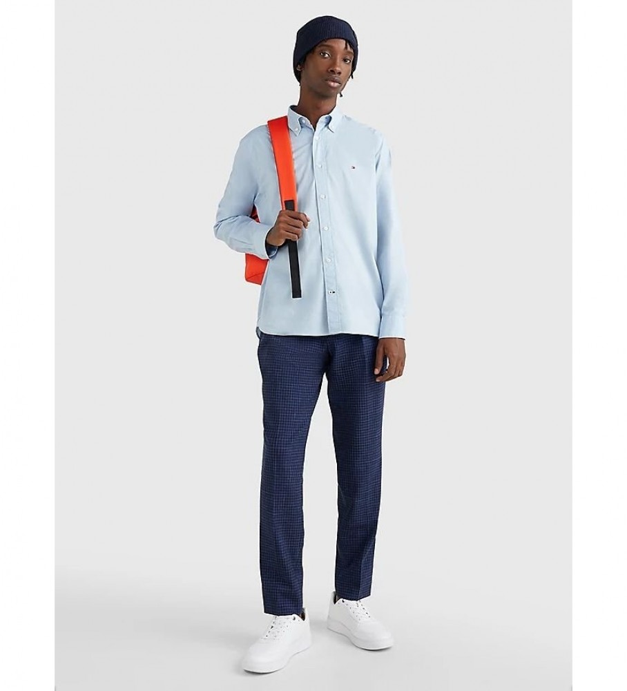 Camisa Tommy Hilfiger TH Flex Azul Cinza