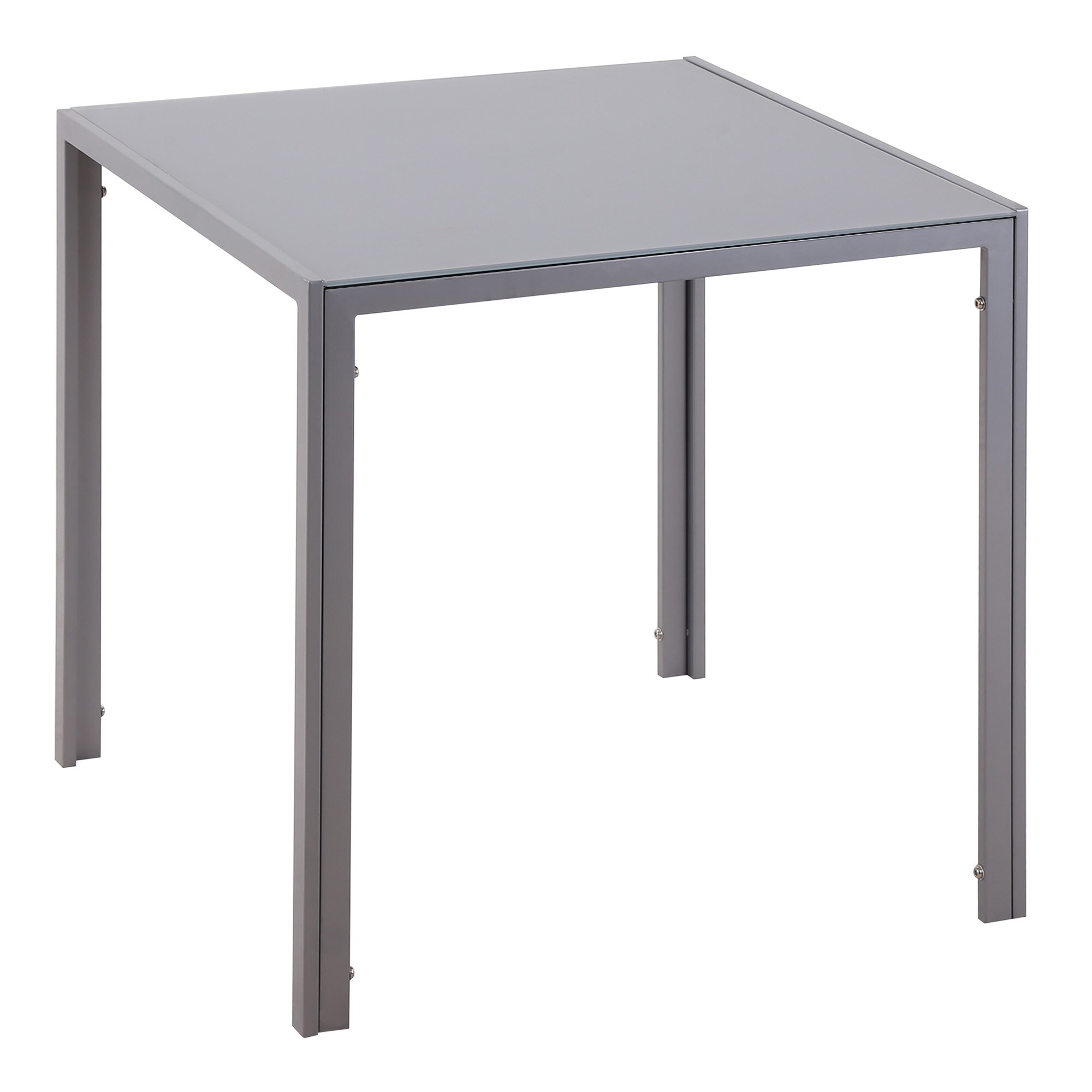 HOMCOM Esstisch mit Tischplatte aus Hartglas grau 75L x 75B x 75H cm