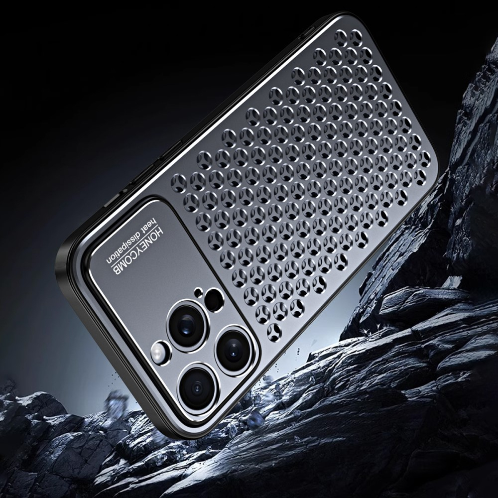 iPhone 15 Pro Hybrid Hardcase Hülle im Mac Pro Design mit Kameraschutz - Grau