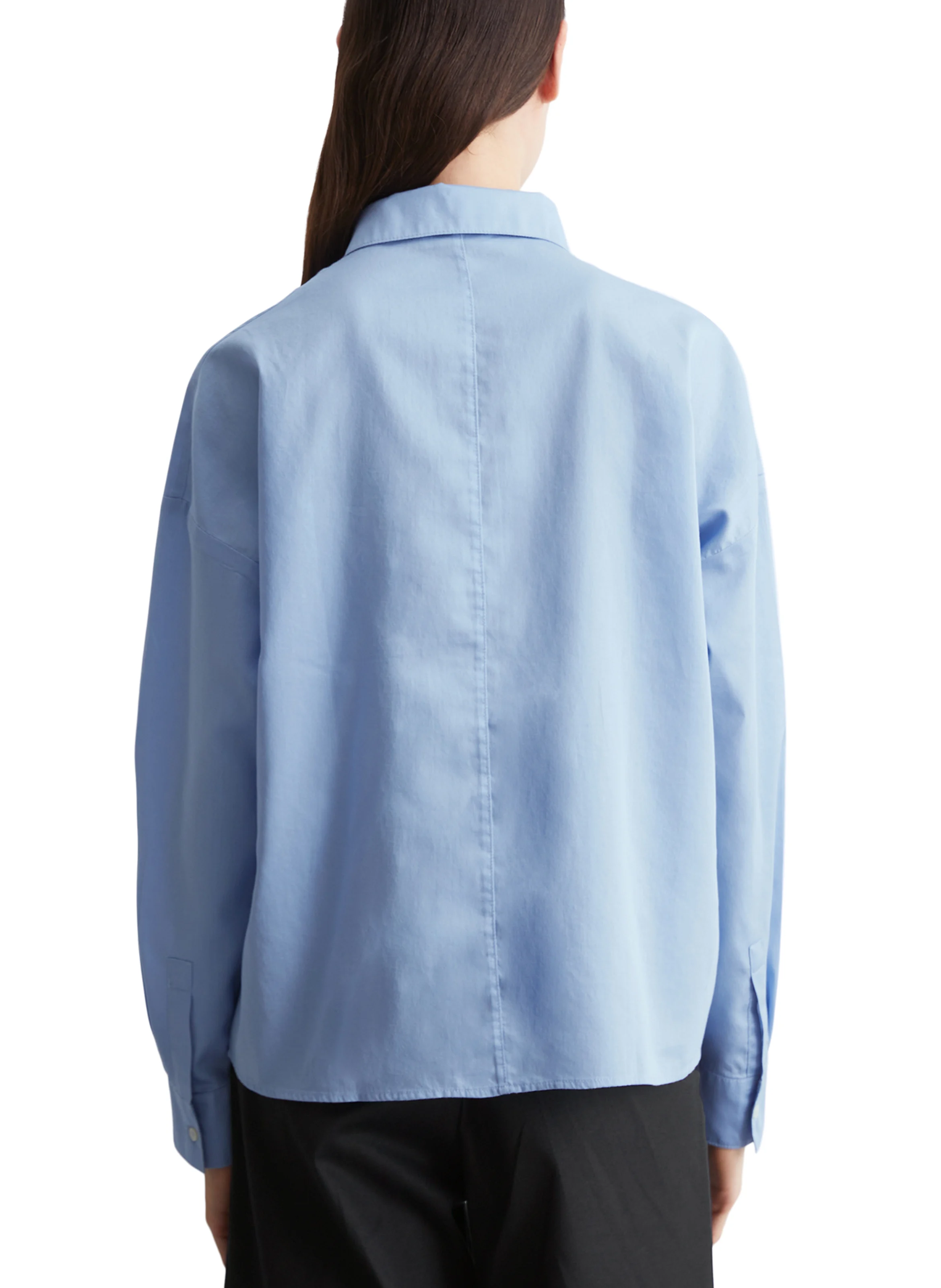 Blouse droite en coton| Bleu