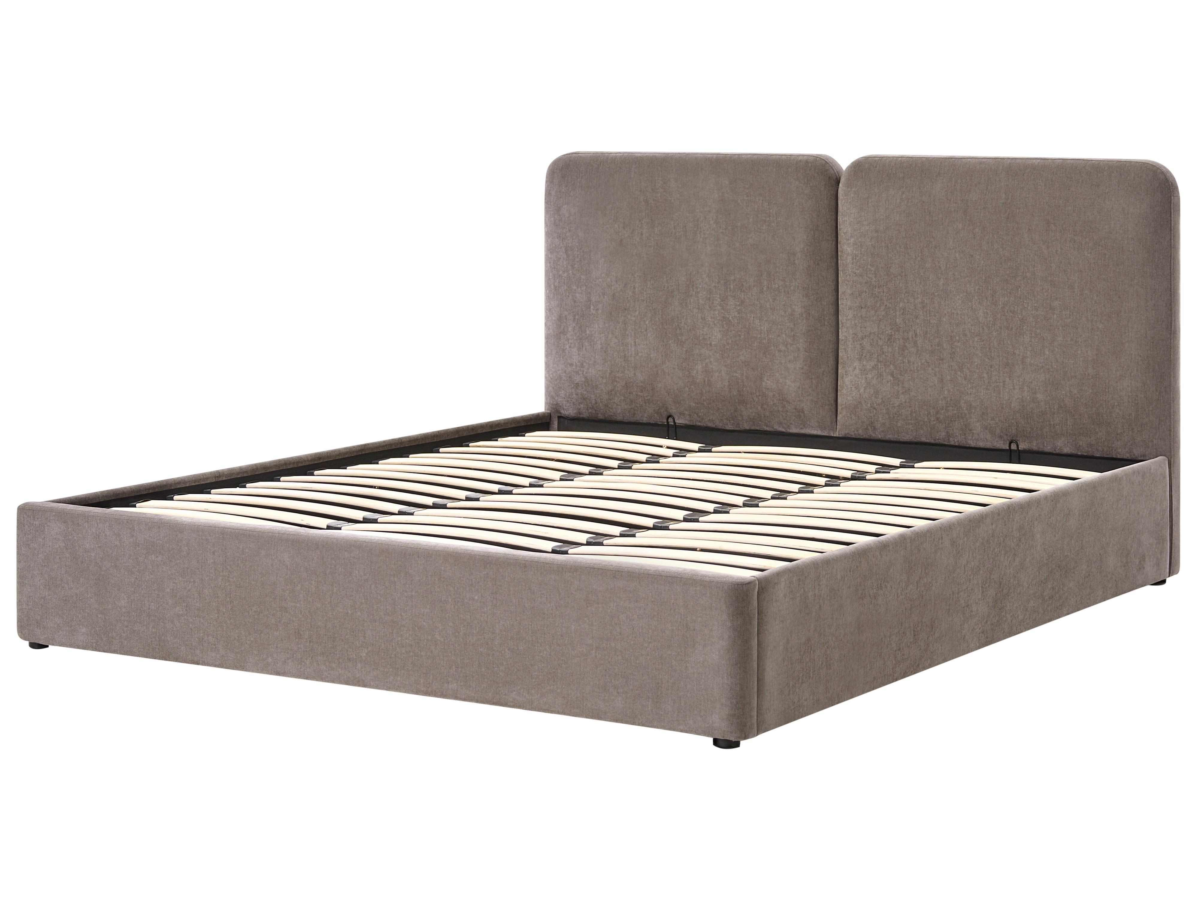 Bed met opbergruimte Chenille ARBOIS 180 x 200 cm Taupe