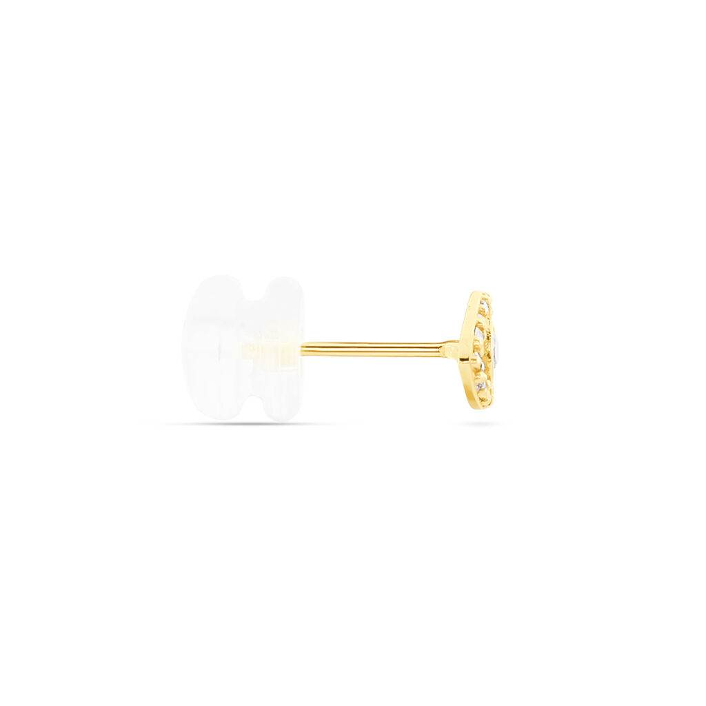 Boucles D'oreille Puce Oya Or Jaune Oxyde De Zirconium