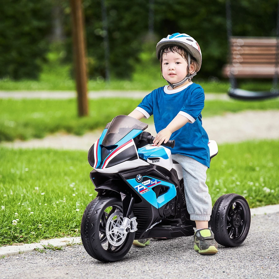 HOMCOM Kinder Elektromotorrad mit 3 Musikmodi blau