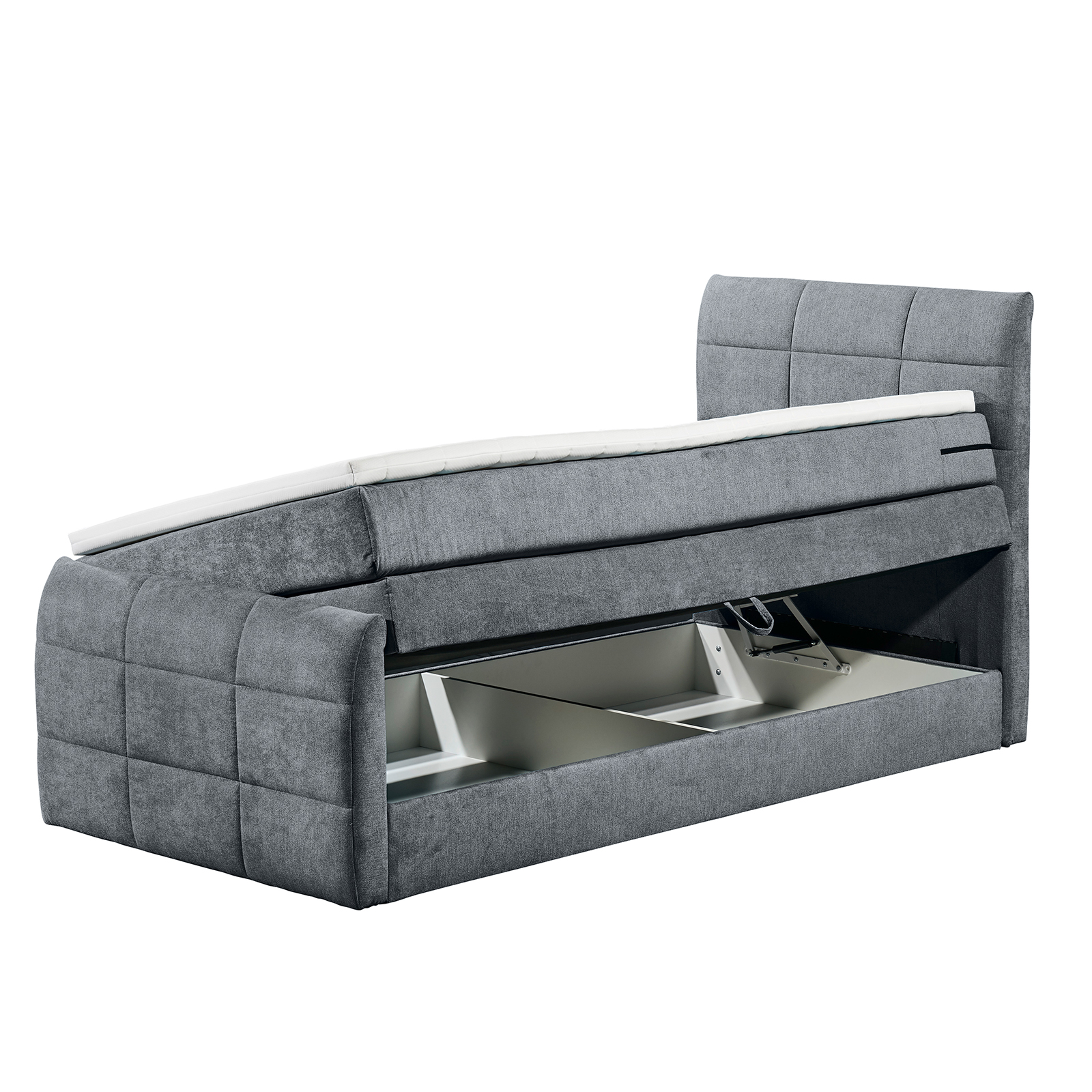 Boxspringbett - anthrazit - H2 - 100x200 cm