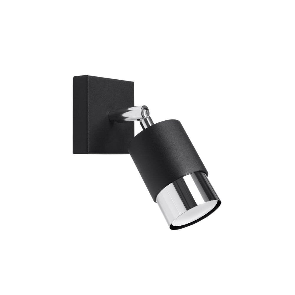 famlights | Neal wandlamp in zwart en chroom GU10