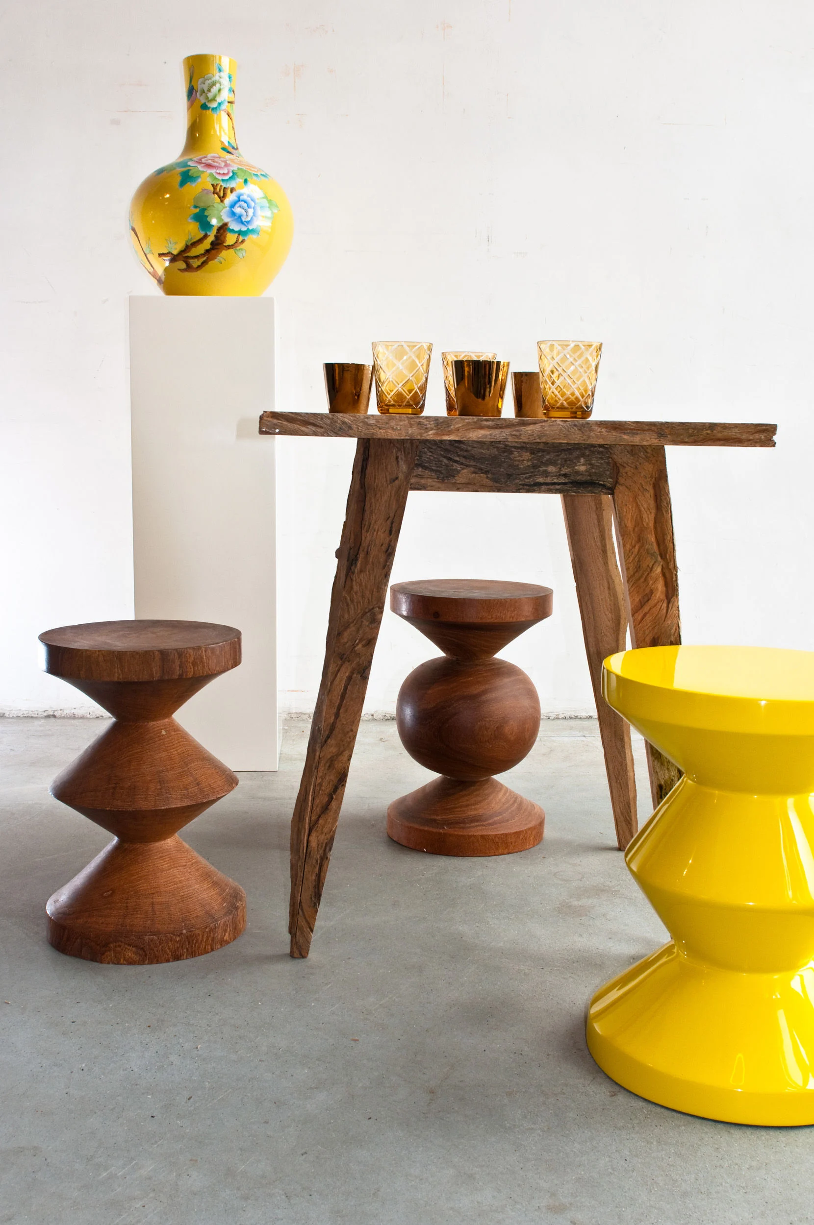 ZIG ZAG - Table d'appoint bois | Marron