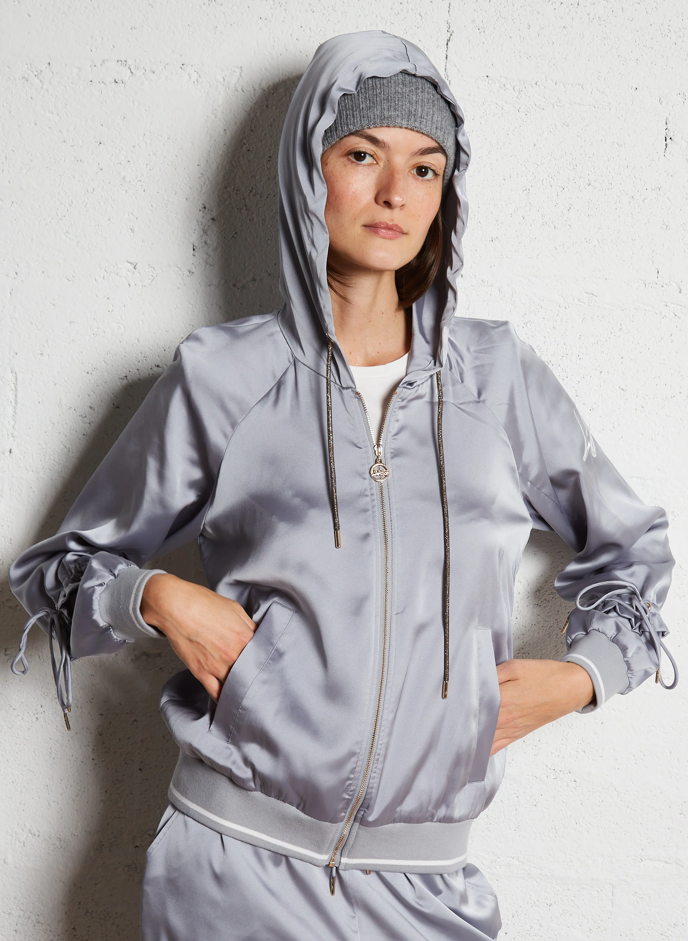 Veste à capuche droite | Blanc