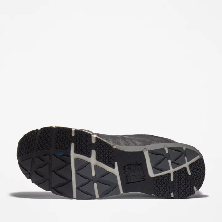 Sapato de trabalho masculino Radius com biqueira de liga metálica na cor cinza.
