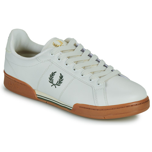 Fred Perry - B722 LEATHER - Blanc / Marron