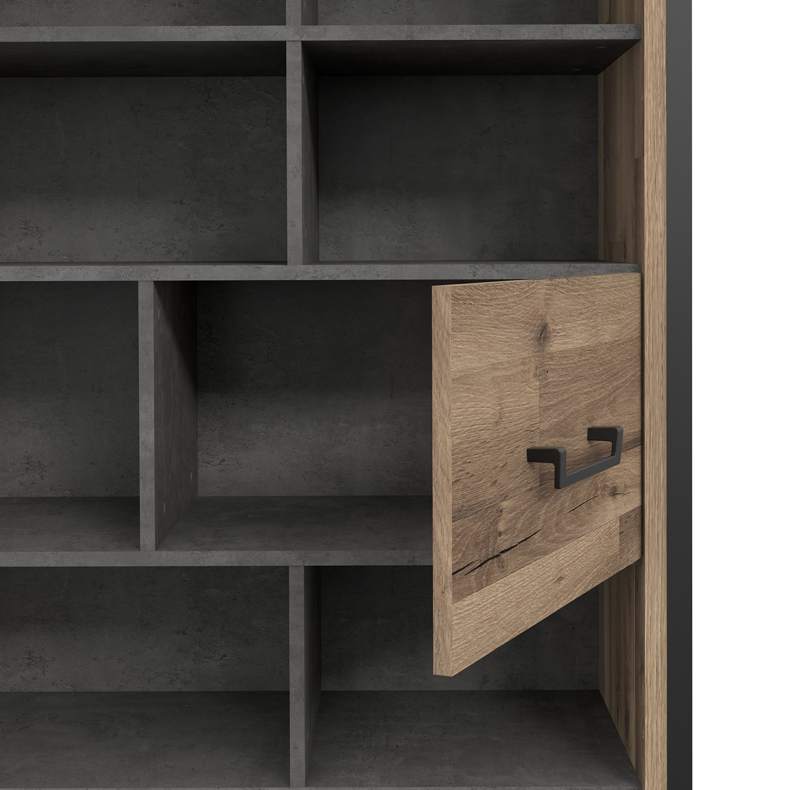 Regal - Stabeiche - Betonoptik - 94 cm breit