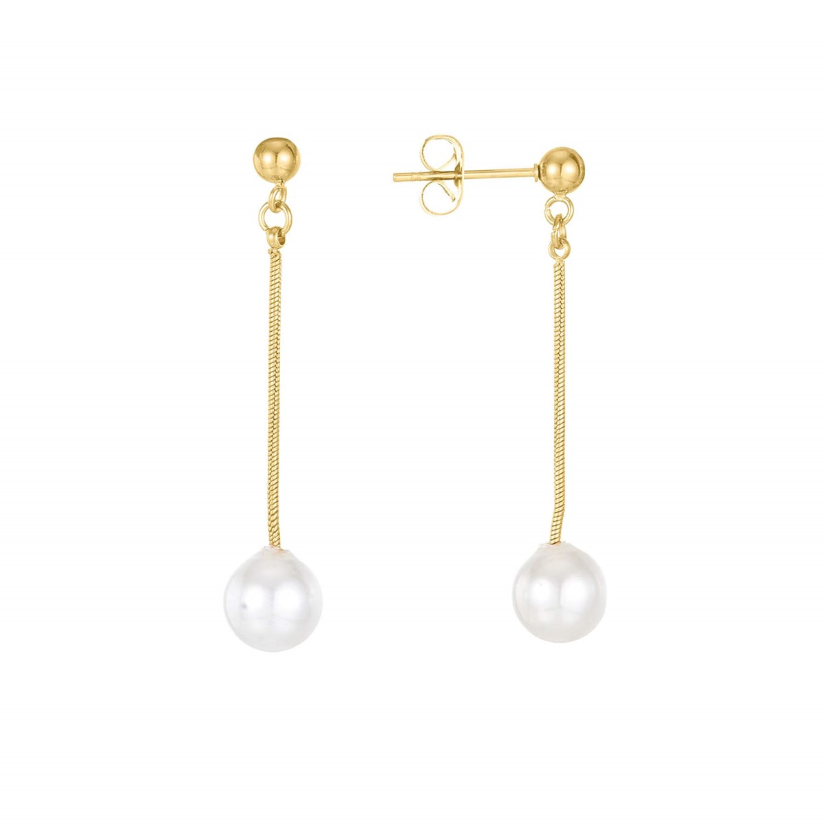 Boucles Perles Nacre acier doré or