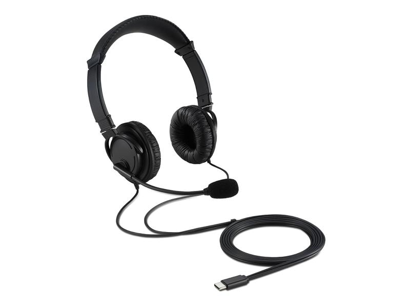 Kensington USB-C HiFi-Kopfhörer mit Mikrofon Schwarz Komfortabler USB-C Kopfhörer mit Mikrofon und passivem Noise-Cancelling