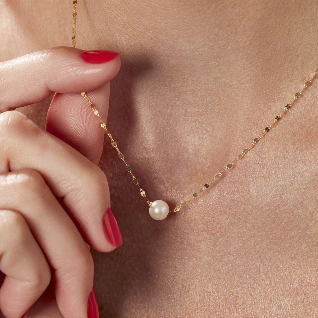 Collier Or Jaune Fliep Perle De Culture
