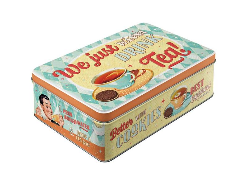 Nostalgic Art Vorratsdose Tea & Cookies 3 l, Mehrfarbig Retro-Vorratsdose mit Deckel