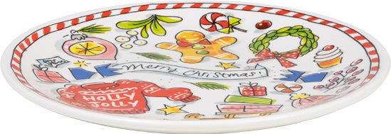 Blond Amsterdam gebaksbord Christmas cracker multi D 18 cm