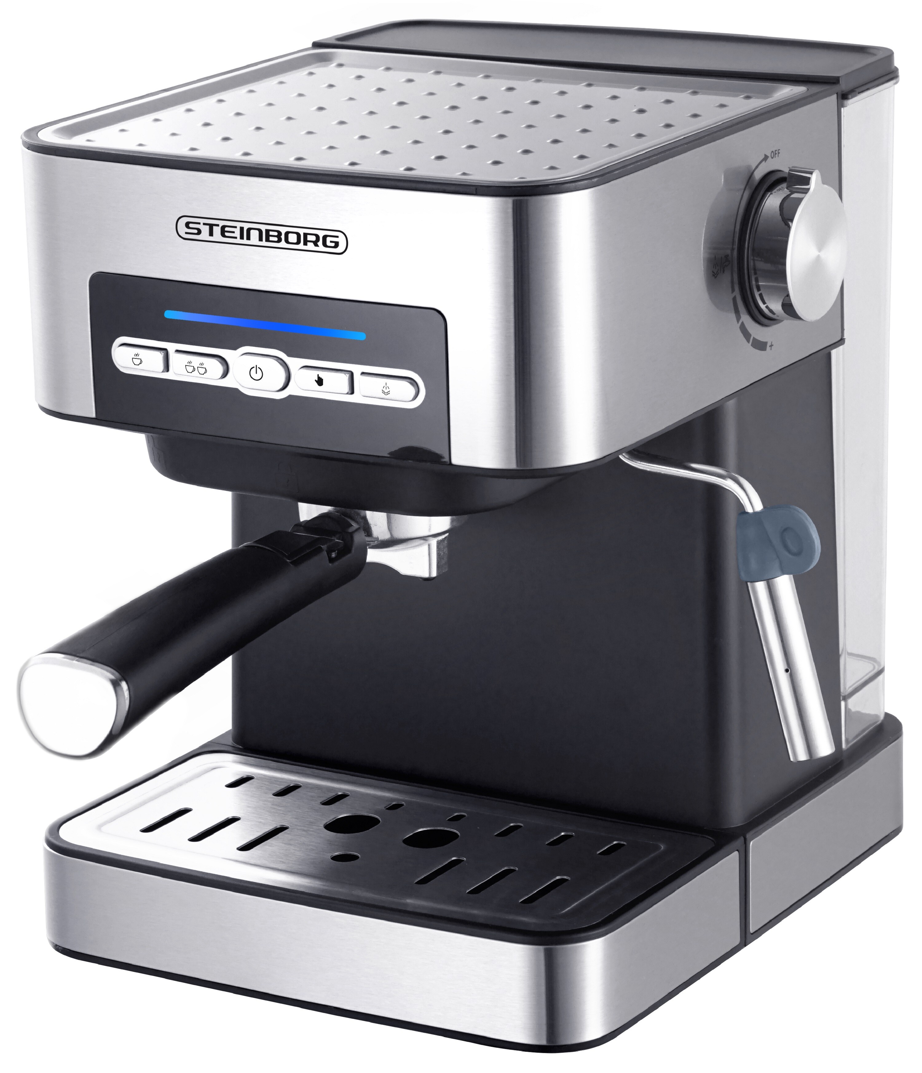 Steinborg Espressomaschine 15 Bar Edelstahl Dampfausstoßregler 850W