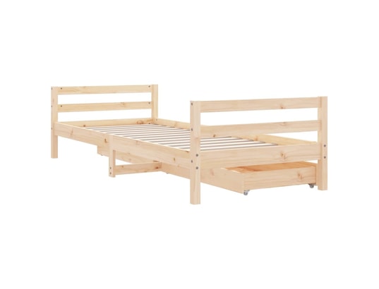 VIDAXL - Lit enfant Cadre de lit d'enfants et tiroirs 90x190 cm bois de pin mass...
