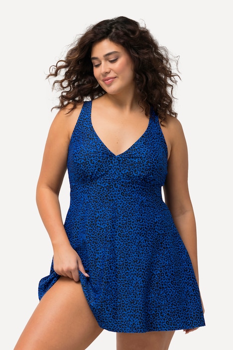 Badekleid, Leomuster, Softcups, Wickeloptik
