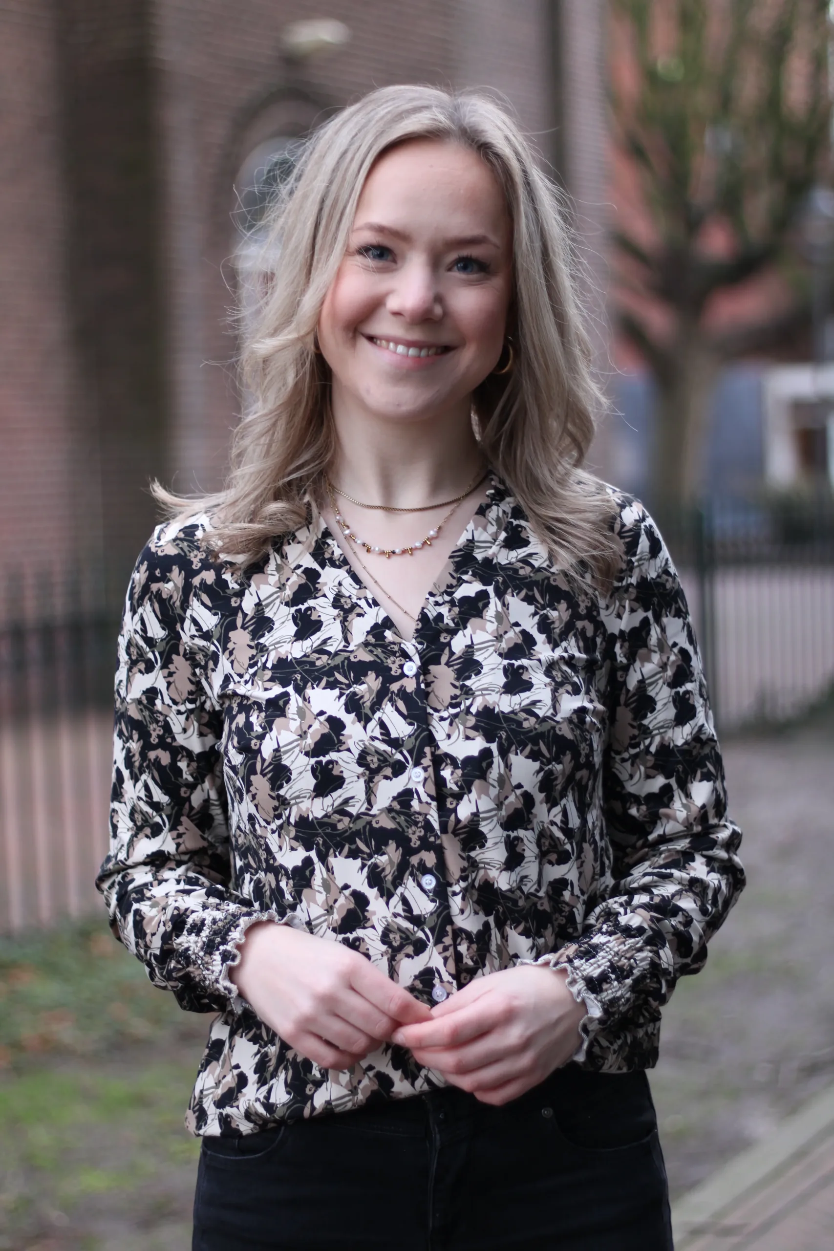 G-Maxx - Monica Travel Blouse - Zand/Mosgroen