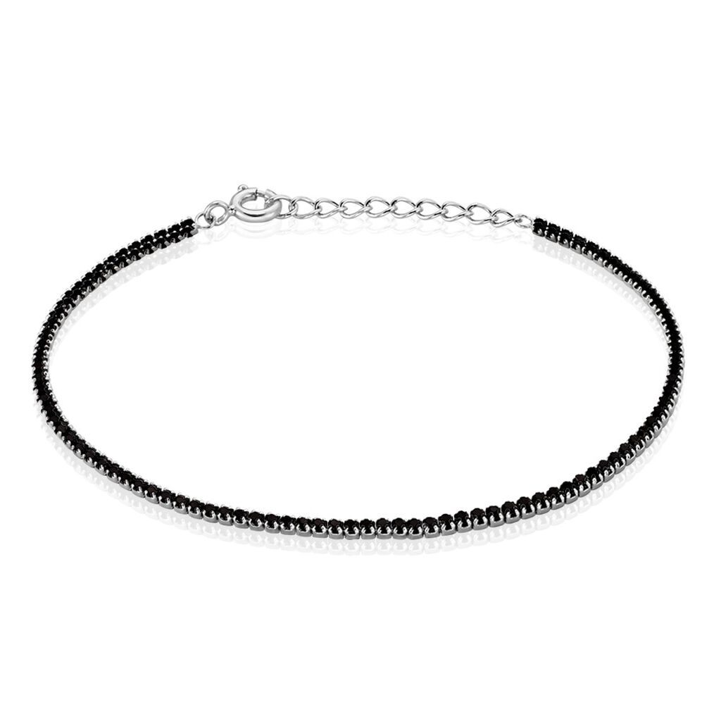 Bracelet Lou-anne Argent Blanc Oxyde De Zirconium Noir