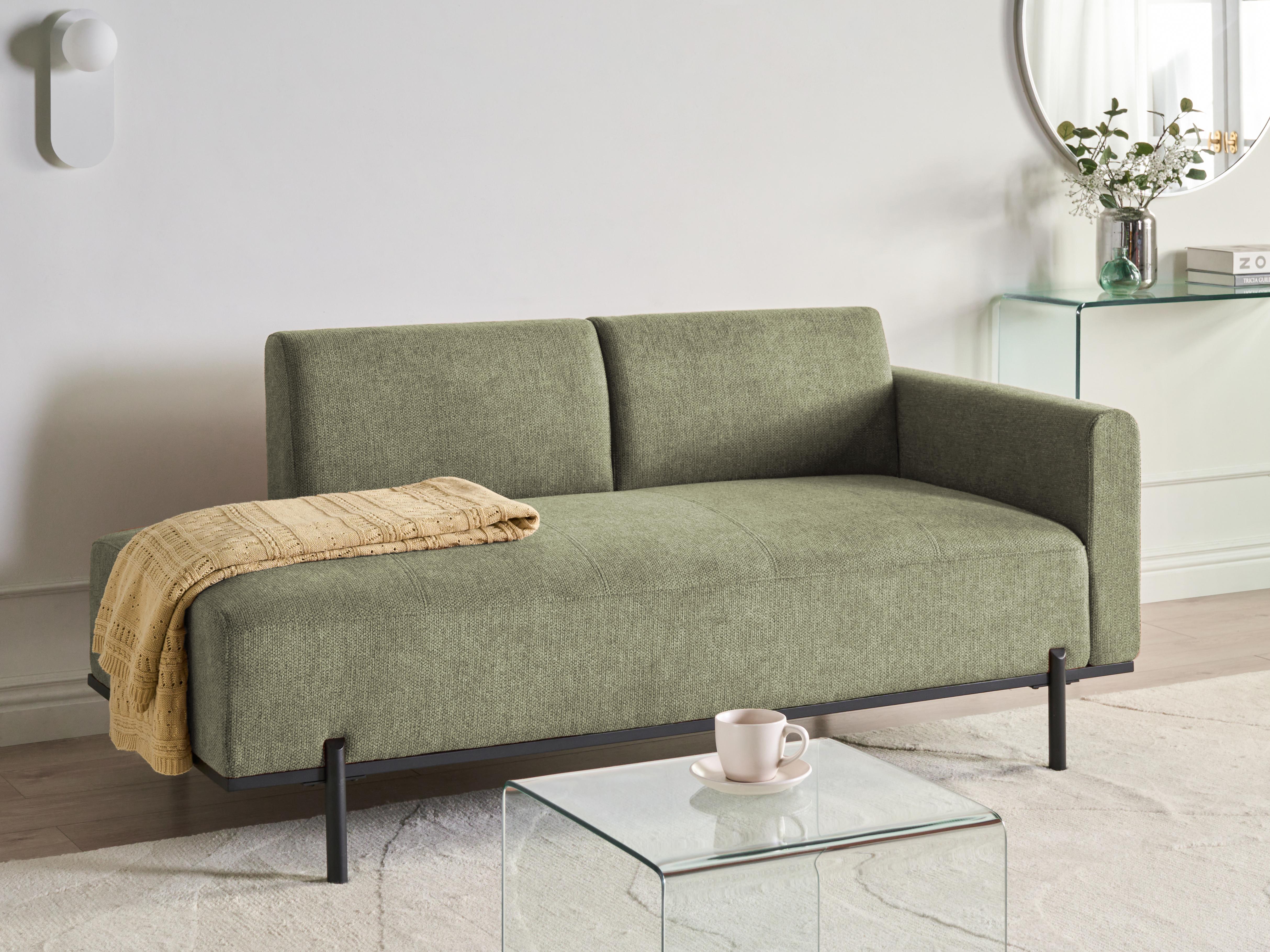 Chaise longue SAVASSE Kunstlinnen Groen