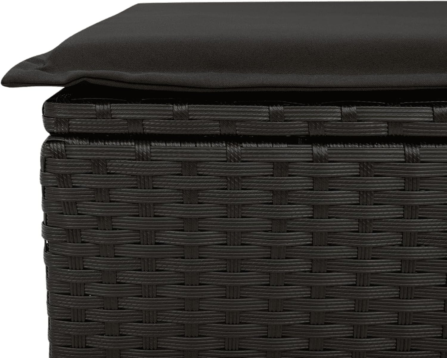 IKAYAA Gartenmöbel Set Rattan 4 Personen Garten sitzgruppe 4 Personen Gartentisch Set mit 4 stühlen Sitzgruppe Outdoor Balkon Möbel wetterfest Gartengarnitur mit Kissen-Schwarz-5-tlg
