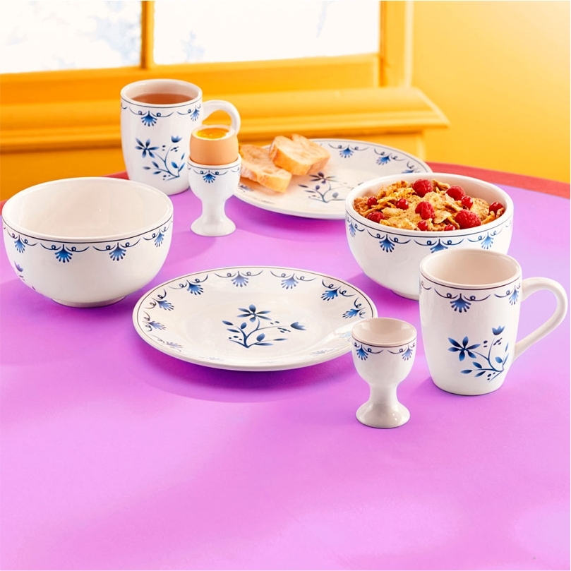 Ensemble petit déjeuner bleu