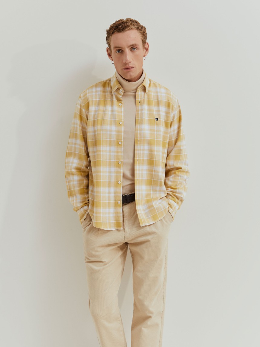 Camisa xadrez regular fit em flanela