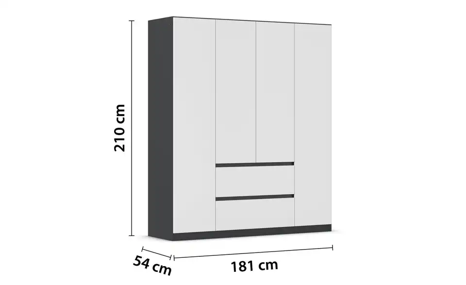 Drehtürenschrank Mainz 181 cm 4 Stück