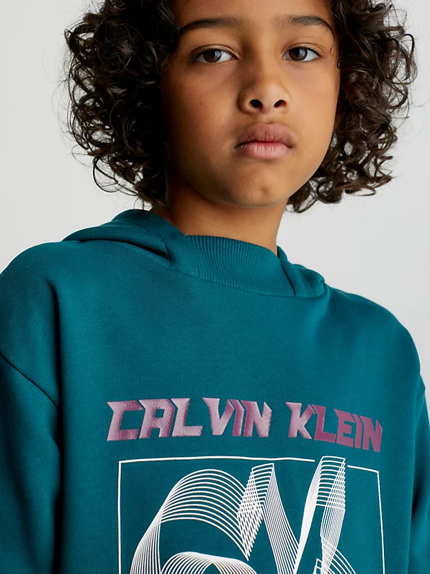 Moletom infantil com capuz e logo